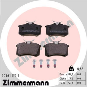 ZIMMERMANN 20961.172.1 Brzdové platničky Zadné pre