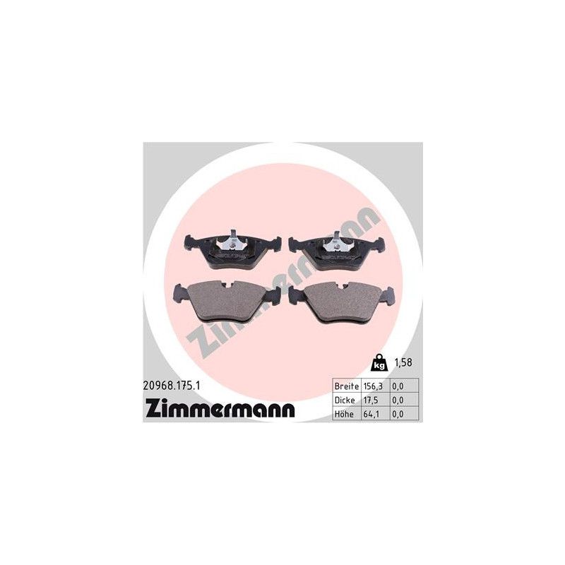 ZIMMERMANN 20968.175.1 Pastillas de freno Delantero para