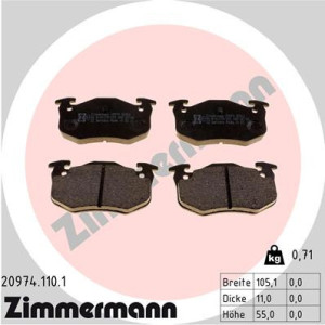 ZIMMERMANN 20974.110.1 Pastillas de freno Trasero para