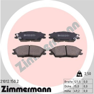 ZIMMERMANN 21012.150.2 Brzdové platničky Predné pre