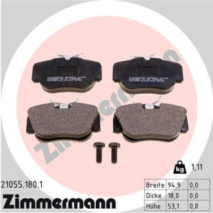 ZIMMERMANN 21055.180.1 Pastillas de freno Delantero para