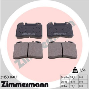 ZIMMERMANN 21153.160.1 Plaquettes de frein Avant pour