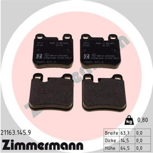 ZIMMERMANN 21163.145.9 Brzdové platničky Zadné pre