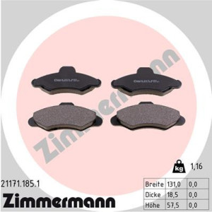 ZIMMERMANN 21171.185.1 Brake Pads Set Front for