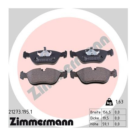ZIMMERMANN 21273.195.1 Plaquettes de frein Avant pour