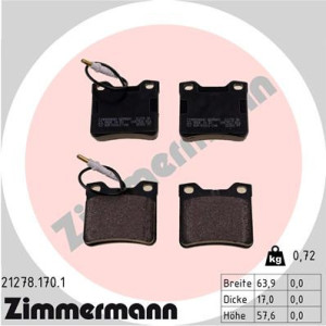 ZIMMERMANN 21278.170.1 Pastillas de freno Trasero para