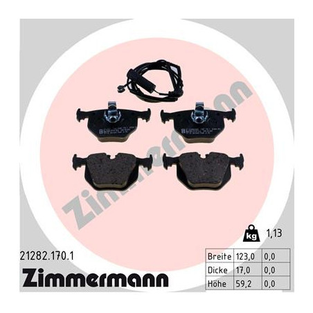 ZIMMERMANN 21282.170.1 Bremsbeläge Hinten für