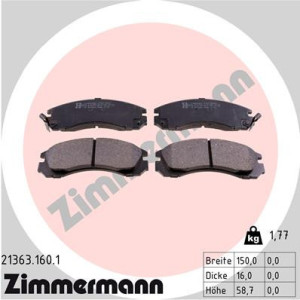 ZIMMERMANN 21363.160.1 Plaquettes de frein Avant pour