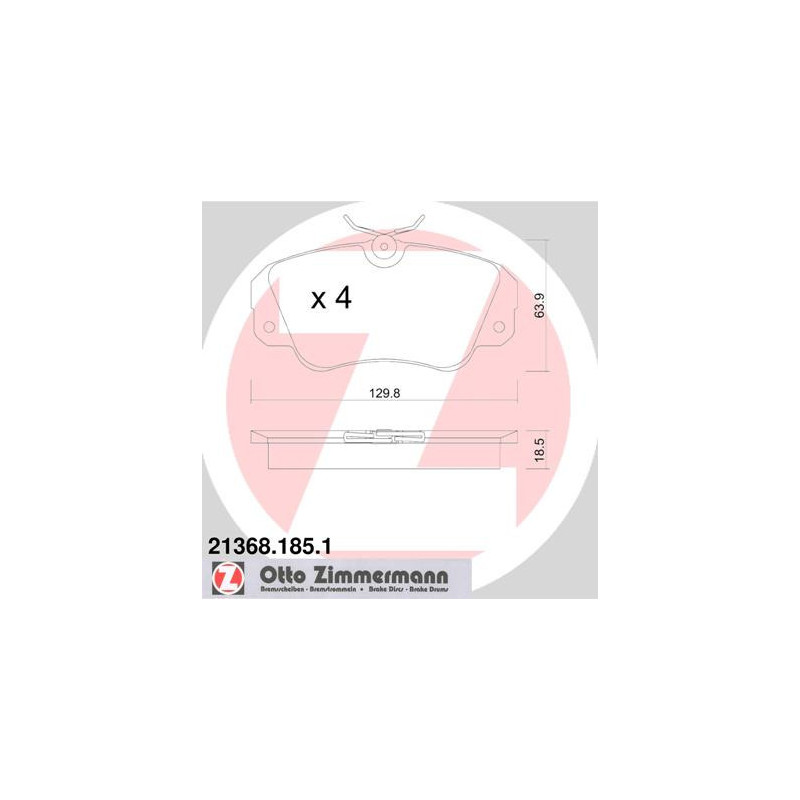 ZIMMERMANN 21368.185.1 Plaquettes de frein Avant pour