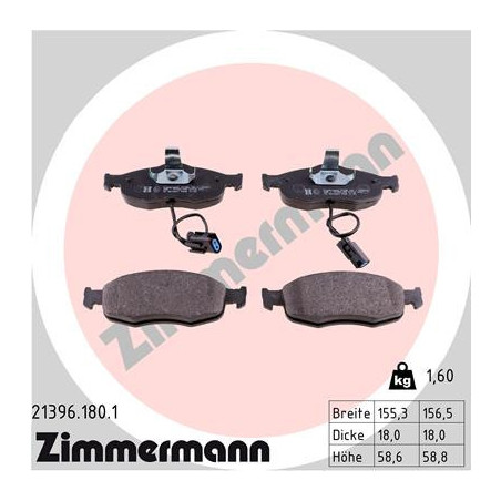 ZIMMERMANN 21396.180.1 Pastiglie freno