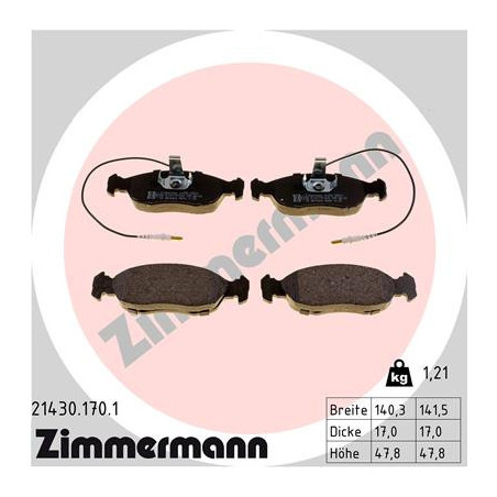 ZIMMERMANN 21430.170.1 Klocki hamulcowe