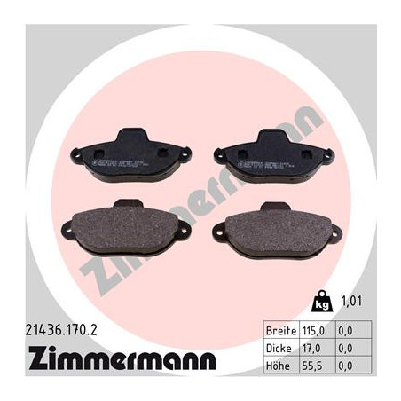 ZIMMERMANN 21436.170.2 Bremsbeläge Vorne für