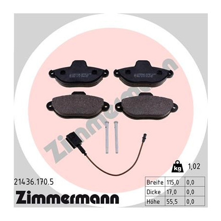 ZIMMERMANN 21436.170.5 Brzdové destičky Přední pro