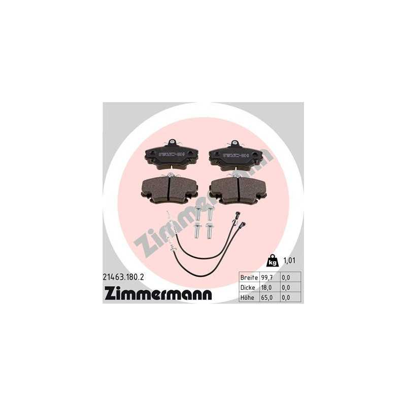 ZIMMERMANN 21463.180.2 Brzdové destičky Přední pro