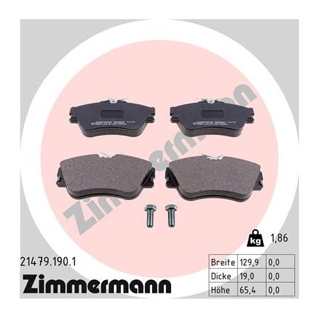 ZIMMERMANN 21479.190.1 Brzdové destičky