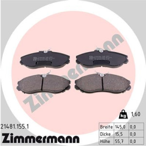 ZIMMERMANN 21481.155.1 Brzdové platničky Predné pre