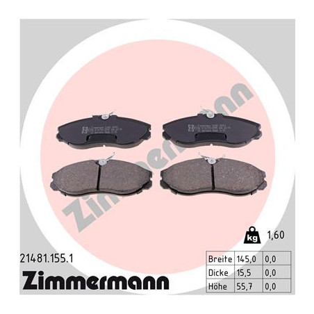 ZIMMERMANN 21481.155.1 Pastiglie freno Anteriore per