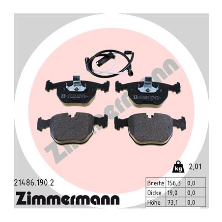 ZIMMERMANN 21486.190.2 Klocki hamulcowe Przód dla