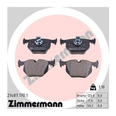 ZIMMERMANN 21487.170.1 Brake Pads Set Rear for