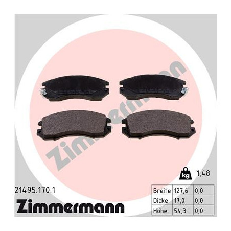 ZIMMERMANN 21495.170.1 Brzdové destičky Přední pro