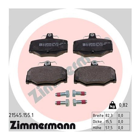 ZIMMERMANN 21545.155.1 Plaquettes de frein Arrière pour