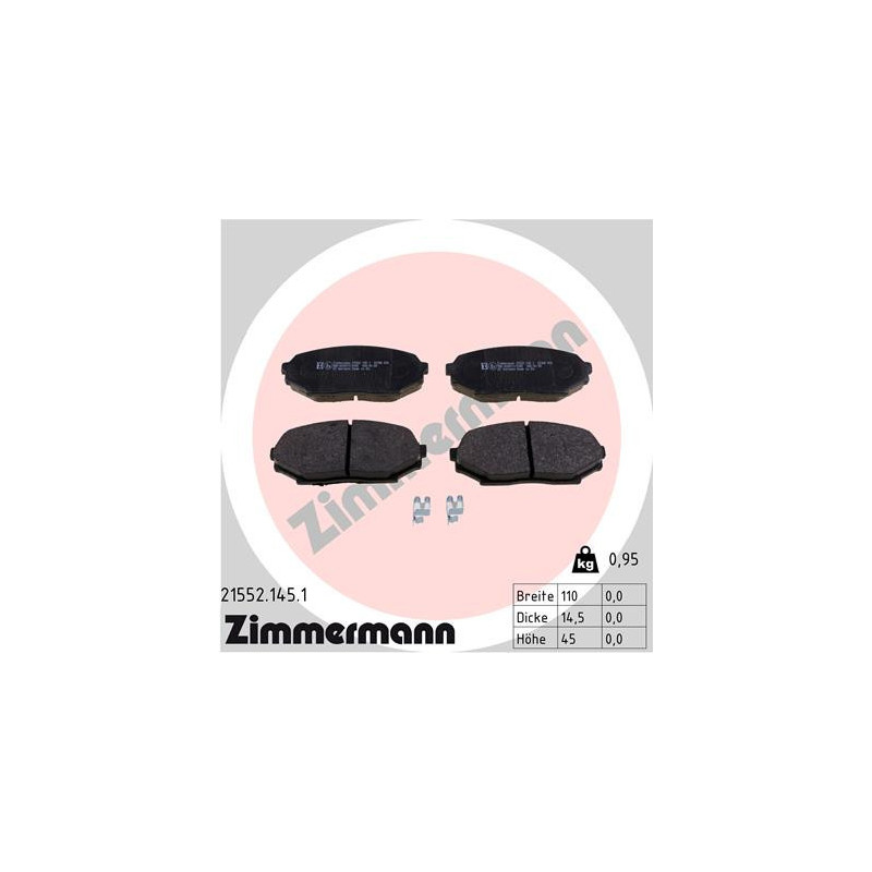 ZIMMERMANN 21552.145.1 Pastiglie freno Anteriore per
