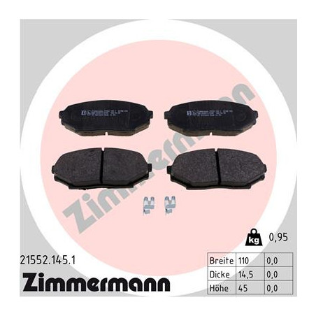 ZIMMERMANN 21552.145.1 Klocki hamulcowe Przód dla