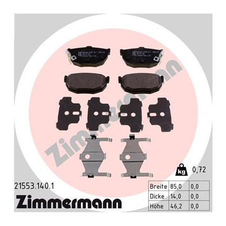 ZIMMERMANN 21553.140.1 Brzdové destičky