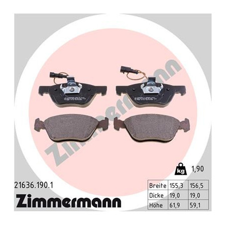 ZIMMERMANN 21636.190.1 Pastillas de freno