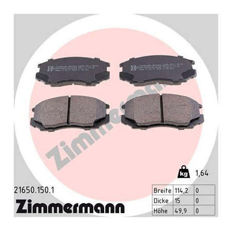 ZIMMERMANN 21650.150.1 Brzdové destičky Přední pro
