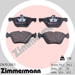 ZIMMERMANN 21670.200.1 Pastiglie freno Anteriore per