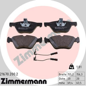 ZIMMERMANN 21670.200.2 Brake Pads Set Front for