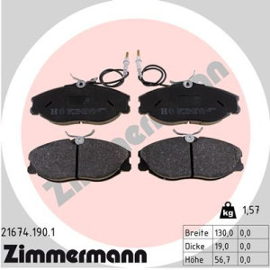 ZIMMERMANN 21674.190.1 Brzdové platničky Predné pre