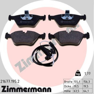 ZIMMERMANN 21677.195.2 Pastillas de freno Delantero para