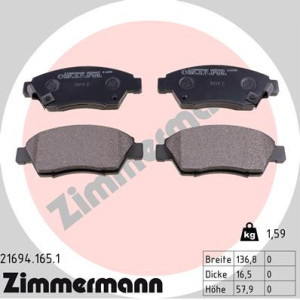 ZIMMERMANN 21694.165.1 Klocki hamulcowe Przód dla