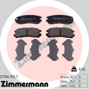 ZIMMERMANN 21706.155.1 Brzdové platničky Zadné pre