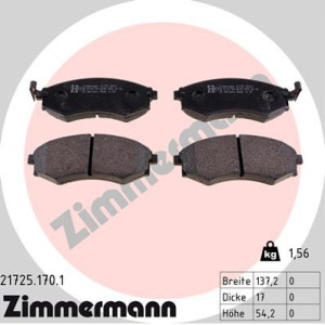 ZIMMERMANN 21725.170.1 Brzdové platničky Predné pre