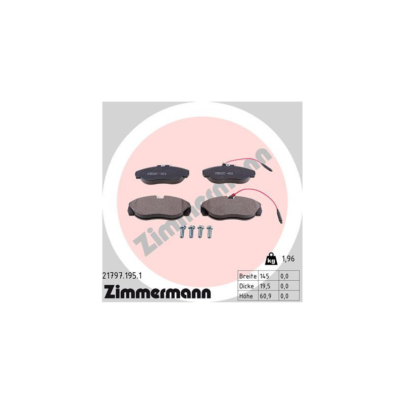 ZIMMERMANN 21797.195.1 Pastillas de freno