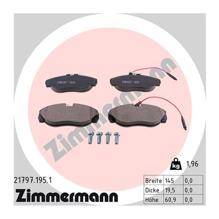 ZIMMERMANN 21797.195.1 Brzdové destičky