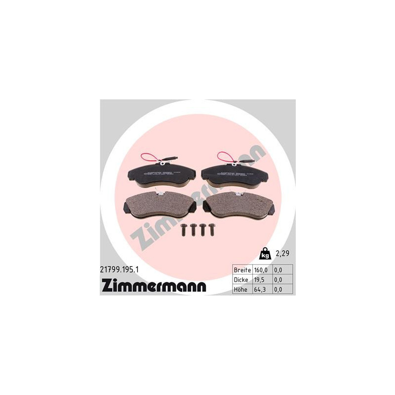 ZIMMERMANN 21799.195.1 Klocki hamulcowe