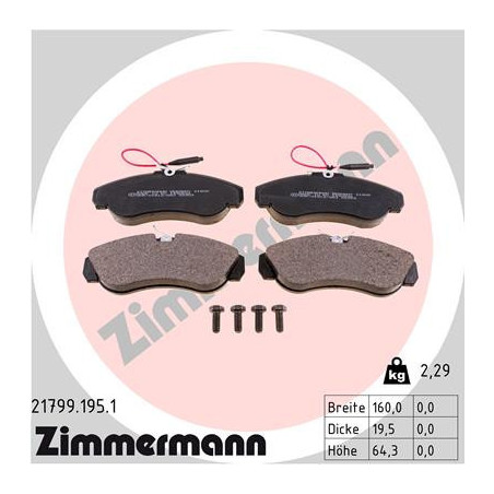 ZIMMERMANN 21799.195.1 Plaquettes de frein