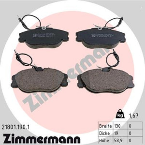 ZIMMERMANN 21801.190.1 Brzdové platničky Predné pre