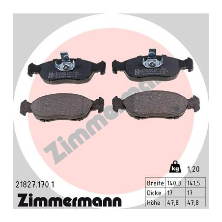 ZIMMERMANN 21827.170.1 Brzdové destičky