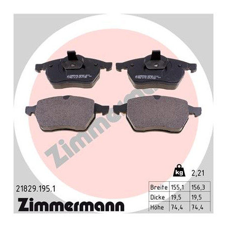 ZIMMERMANN 21829.195.1 Pastillas de freno