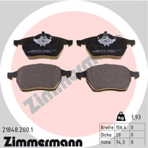 ZIMMERMANN 21848.200.1 Plaquettes de frein Avant pour