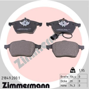 ZIMMERMANN 21849.200.1 Pastillas de freno Delantero para