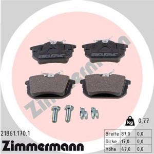 ZIMMERMANN 21861.170.1 Brake Pads Set Rear for
