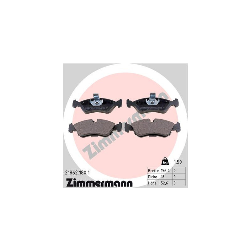 ZIMMERMANN 21862.180.1 Brzdové platničky Predné pre