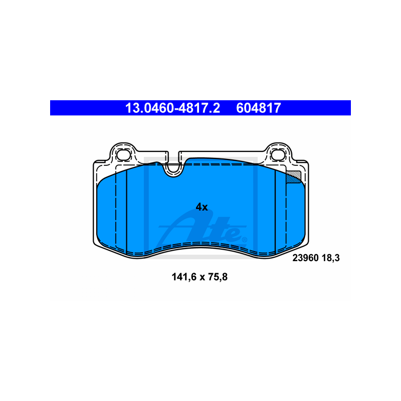 FRONT Brake Pads for Mercedes-Benz ATE 13.0460-4817.2