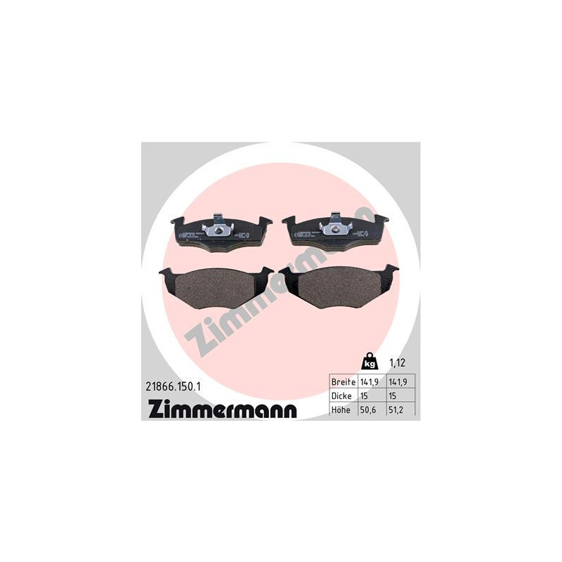 ZIMMERMANN 21866.150.1 Plaquettes de frein Avant pour